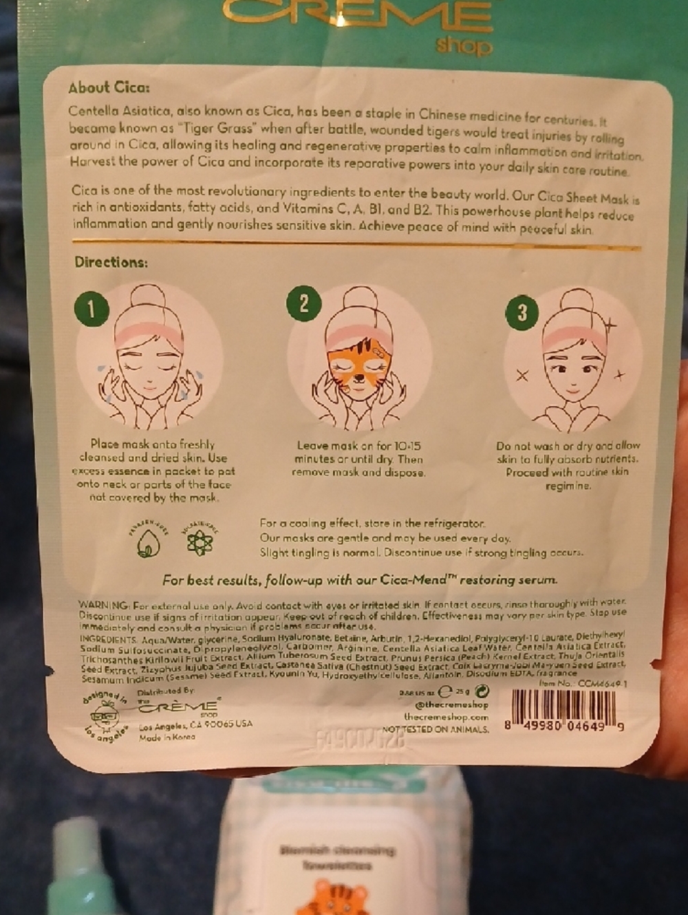 The Creme Shop Cica-Mend Blemish Cleansing Towelettes + Mask + Cooling Mist - Picture 9 of 9